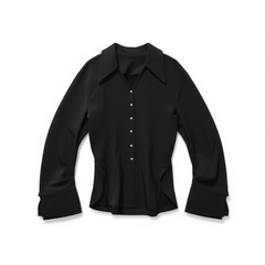 [221]G   Wuyi Huanxiang x Chen Taitai CHENTAITAI Long Sleeve Tailored Fit Point Collar Shirt
