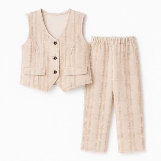 [193]GS   Chic Chanel-style Sleeveless Vest Set for Women 2025 Summer New Arrival Eye-Catching Age-Defying Elegant Skirt Two-Piece Set