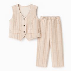 [193]GS   Chic Chanel-style Sleeveless Vest Set for Women 2025 Summer New Arrival Eye-Catching Age-Defying Elegant Skirt Two-Piece Set