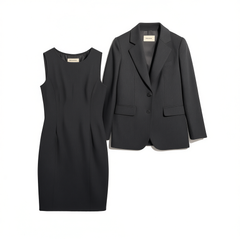 [463]G    Dark gray business suit skirt,  autumn and winter thick version, slim-fit and visually slimming dress with blazer, two-piece set for women