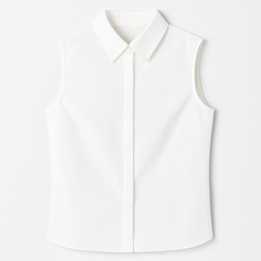 [198]MS VEE Layering Partner Sleeveless Blouse Vest Base Layer Spring/Autumn Inner Shirt Women's Stand-Up Collar Top