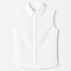 [198]MS VEE Layering Partner Sleeveless Blouse Vest Base Layer Spring/Autumn Inner Shirt Women's Stand-Up Collar Top
