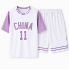 [199]MS Short-sleeve Basketball Uniform Set for Girls Custom Green Jersey Student Team Uniform Women's Sports Uniform Training Jersey for Women