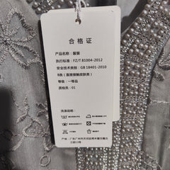 [441]G    Luxurious Silk Dress for Women, Spring/Summer New Arrival, Elegant Design with Unique Style, Mulberry Silk Embroidery V-neck Midi Dress