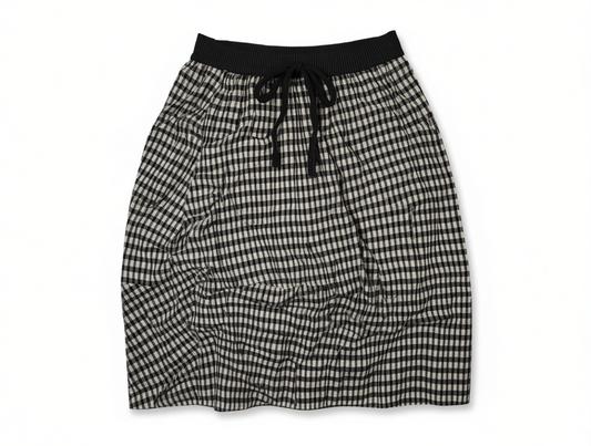 [657]MM  ¡¾Boss Zhou¡¿Retro Niche Summer Classic Checkered Versatile Elastic Waist Bloomer Skirt
