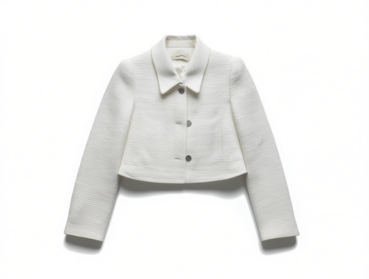 [390]GG    MandyZhang High-End Princess Style Flower Gauze Small Fragrance Fashion Set Dress Women's Spring White Short Jacket