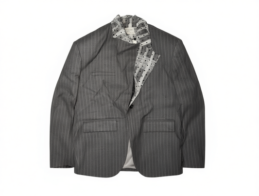 [299]MM HYTEMOLY Wide-Shoulder Lace Flocking Composite Collar Patchwork Check Pattern Suit Loose Fit Slimming Oversized Blazer Jacket