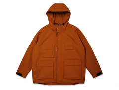 [804]MM Japanese-style Multi-pocket Workwear Jacket Women's Functional Waterproof Outdoor Early Spring Storm Jacket Hooded Cardigan Unisex Trendy