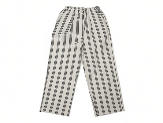 [575]GM   COUNTONME Relaxed and Comfortable / Summer Lazy Resort Style Linen Striped Wide-Leg Pants Elastic Waist Casual Pants