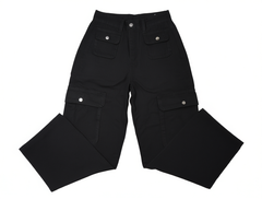 [781]GM   Black Fashionable Unique Casual Cargo Pants Summer 2024 High-Waisted Slimming Loose Straight-Leg Pants