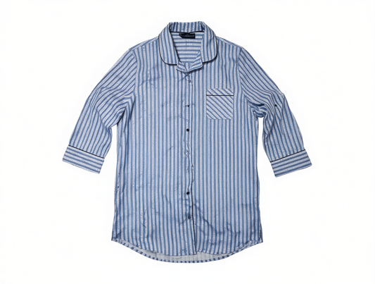 [746]MG  ELLE French High-End Silk Shirt with Design Drape Loungewear 2025 Spring New Collection