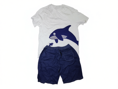 [273]GM  2025 Summer New Arrival 100% Cotton T-Shirts Whale Family Matching Set / Ocean Park Family Outfit for 3-4 People