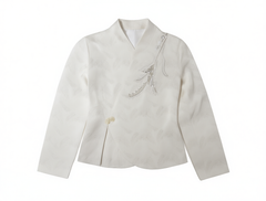 [487]MM  Xiuguan Tang Xuejing 2025 Spring Embroidery Modified Open Collar New Chinese Style Women's Short Jacket Tang Suit Top