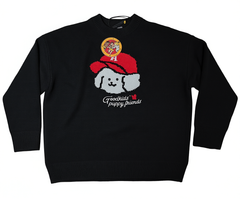 [707]MM  AFGK x Tombonia Collaboration Hooded Puppy Winter Laid-Back Unisex Base Layer Knitted Sweater