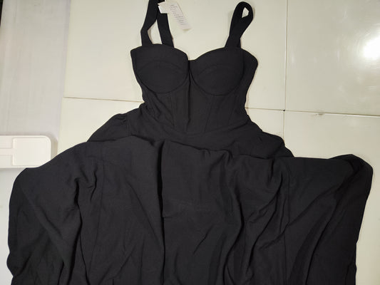 [504]MM Palace Banquet Elegant Lady Autumn/Winter Evening Gown French Hepburn Style Retro Court Strapless Dress for Birthday Party