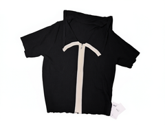 [138]NM Xiaoli Handmade Plus Size Women's Cooling Ice Silk Large Stand-Up Collar Knit Cardigan, Summer Two-Way Zipper