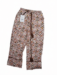 [424]NN [Promotional Price] 100% Hemp Printed Retro Unique Wide-leg Pants Casual Long Pants Artistic Slimming Vacation Drawstring Elastic Waist Straight-leg Pants