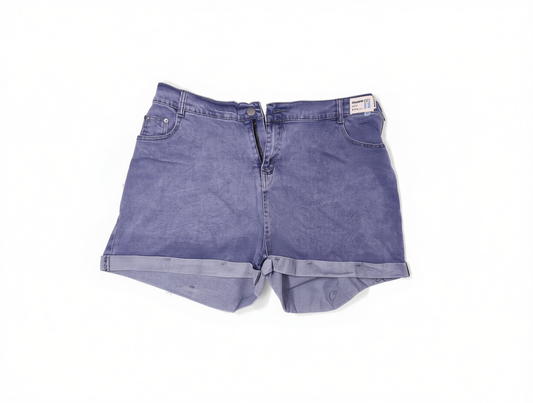 [528]NM Plus Size Women's Denim Shorts for Over 200 Pounds, Loose Fit High Waist Button Front Three-Quarter Pants