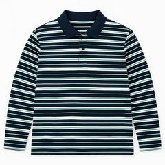 [829]GM  Korea Dongdaemun APPROACH Retro Color-Blocked Letter Embroidery Polo Shirt 2025 New Collection Striped Long-Sleeve T-Shirt