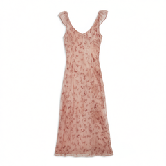 [423]G    Nice People French-style sleeveless tea break dress, romantic floral print with a cinched waist for a slimming effect, featuring cap sleeves and a summer camisole design