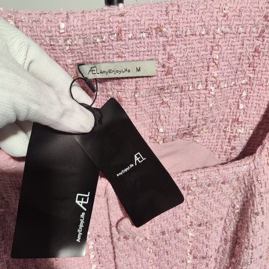 [396]G   AEL Original Custom Vintage French Puffed Sleeve Square Neck Dress Women's Wool 2025 Spring New Arrival Short Dress