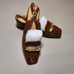 [565]G    [Special Offer] Swan Party Women's Shoes -  Small Square Toe Backless Fashion Sandals for Women - Commuting Chunky Heel High Heels