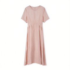 [174]GM   V-Neck Cinched Waist Beach Resort Dress for Women, Trendy and Beautiful Skirt This Year