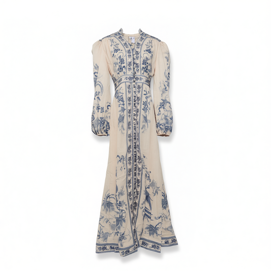 [095]GG   New Resort Style Elegant Stand Collar Medium-length Waist-cinched Women's Dress