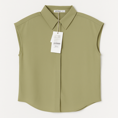 [231]MS Mohanyme Simple and Elegant Hepburn-style Teatime French Blouse 2024 Summer New Arrival High-end Shirt
