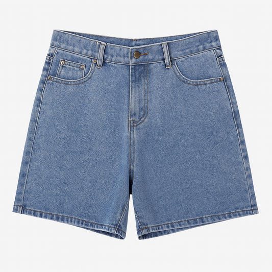 [241]MS Women's Summer Large Size New Arrival Retro Distressed High Waist Slimming Wide Leg 5-Inch Denim Shorts Versatile Mid-Length Pants
