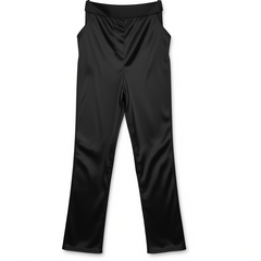[665]N [Celebrity Recommended] LILYSILK Women's Pure Black Slimming Micro-Flare Silk Trousers