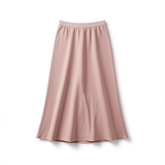 [005]GG    French-style Commting Elegant Satin Higuh-Waisted Midi A-Line Fishtail Skirt