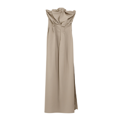 [987]GG     Elegant Waist-Cinch Dress for Women, Street-Style Tube Top Maxi Dress, Party and Cocktail Evening Gown