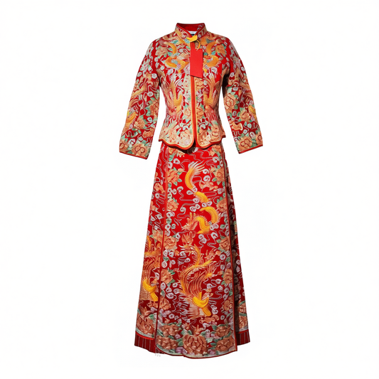 [571]GG    Bride Traditional Chinese Bridal Wedding Dress Imperial Gua Huang Gua Hou for Petite Women