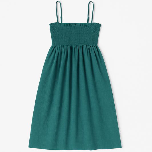 [255]MS Women's 2025 Summer New Arrival V-Neck Strapless Dress with Waist-Tightening for Beach Vacation French Style Long Dress