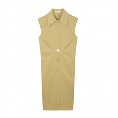 [342]N CHICJOC Premium High-Density Crisp Pima Cotton Tailored Slightly Wide-Shoulder Shirt Dress with a Balenciaga/Versace-inspired Style for a Flattering, Slimming Fit