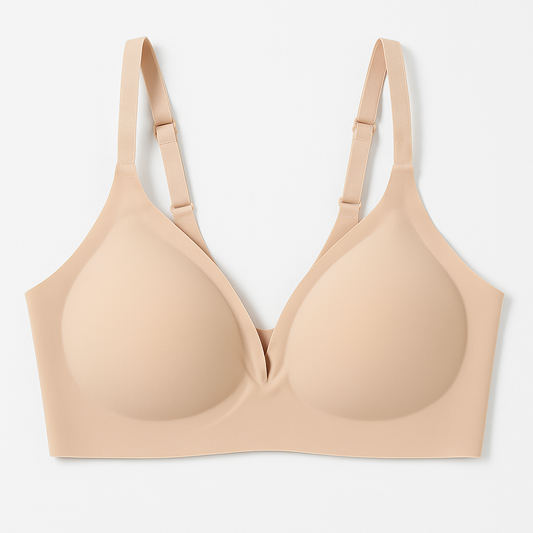 [262]GS  Wire-Free Seamless Earth Tone Comfort Jelly Bra Barely There Soft Lifting for Small Busts