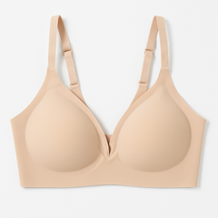 [262]GS  Wire-Free Seamless Earth Tone Comfort Jelly Bra Barely There Soft Lifting for Small Busts