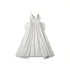[991]GM   French minimalist strapless satin wedding dress, woodland-style princess dreamy travel photo shoot bride's main wedding gown with train and ultra-fairy puffy skirt
