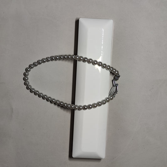 [617] GM  Female Gray Pearl Chain Spliced Necklace Niche Personalized Qixi Festival Gift