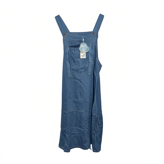 [301]NM  Denim Overall Dress  Summer New Women's Clothing Lyocell Cotton Tie Dress