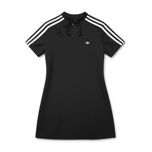 [180] Adidas Authentic 2025 TREFOIL Women's New Chinese Stand Collar Dress KB6409