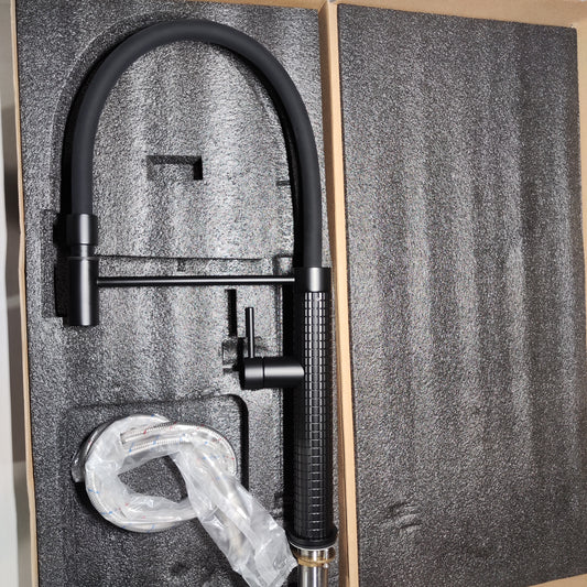 [038]GG      Kitchen Faucet Bar Island Faucet Copper Anti-Splash Water Jet Hot and Cold Sink Pull-Out Rotation