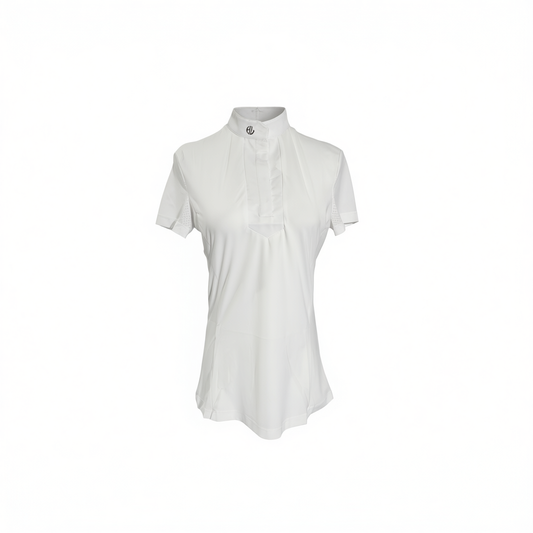 [815]GG    Spring/Summer Adult Women's Equestrian Wear Short-Sleeve T-Shirt, Quick-Dry Mesh Breathable Show Shirt with Stand Collar