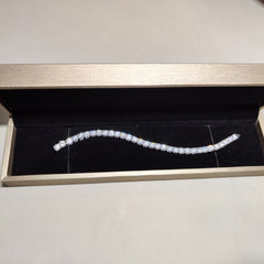 [807]G    Paved Moissanite Tennis Bracelet in Light Luxury Minimalist Style,  Imitation Diamond Bangle as a Gift for Women and Men