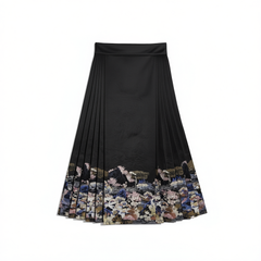 [806]GM  Hanfu [Mother-of-Pearl Landscape] Chinese-style Stand-collar Jacket with Imitation Zhuanghua Mamian Skirt for Autumn and Winter Daily Wear