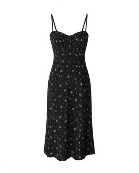 [326]NN Reformation Black French Polka Dot Strapless Dress for Sanya Beach Travel