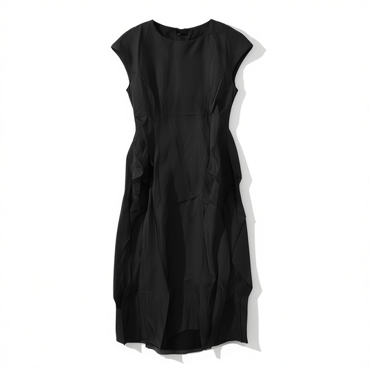 [044]MM   Elegant Age-Defining True Silk Gaucho Crepe V-Neck Dress Designer Style Mulberry Silk Long Dress