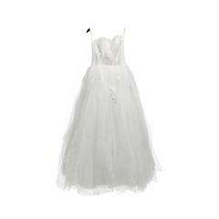 [402]N 2025 New Long Sleeve Light Strapless Bridal Dress for Petite Women Spring and Summer Engagement Ceremony Outfit