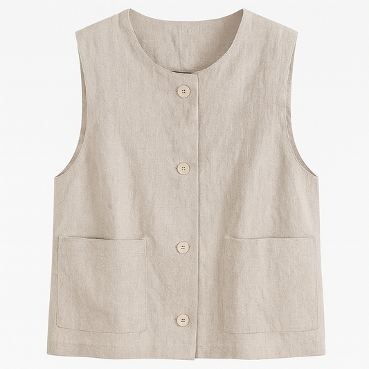 [285]MS Elegant Linen Vest for Women, 2024 Summer Lightweight Casual Vest, Sleeveless Sweater Vest